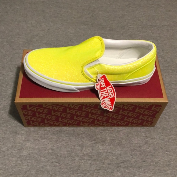yellow glitter vans